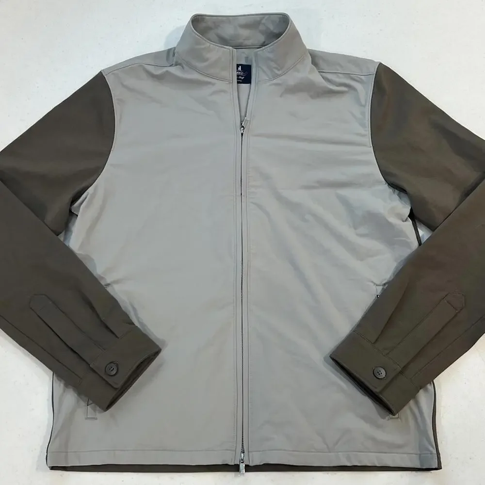 Johnnie-O Milano Water Repellent Zip Jacket Khaki NWOT $348 Brown Tan Small